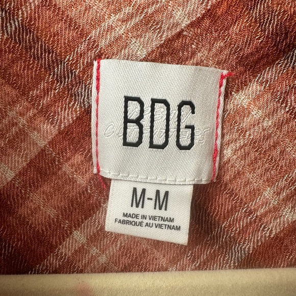 BDG Orange Plaid Flannel - Picture 2 of 3